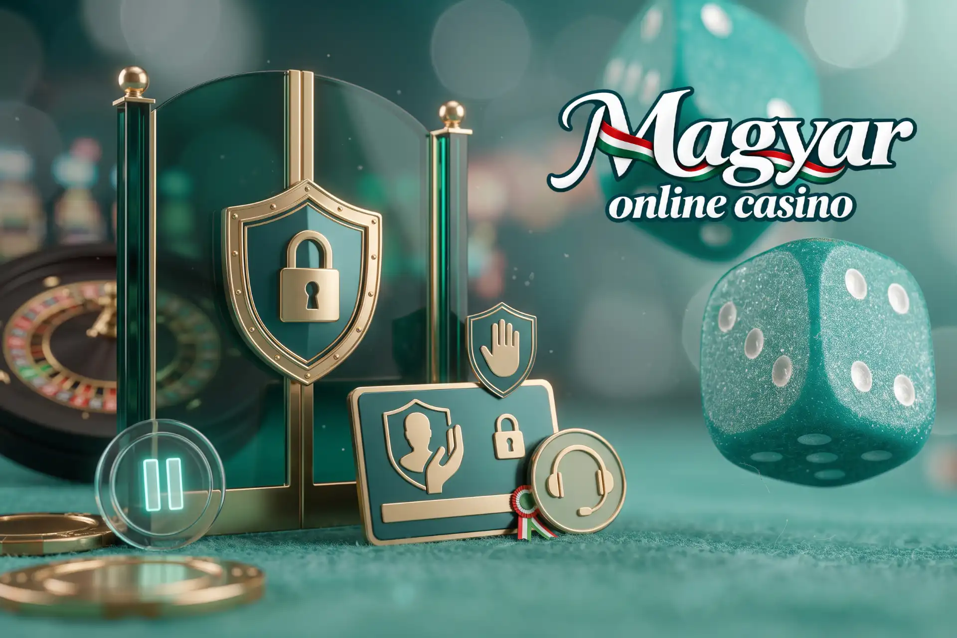 Útmutató ha korábban önkizárást kértél a Magyar Online Casino felületén, bemutatva egy biztonsági kapunál lakatos pajzzsal, szünet gombbal és védelmi kártyával.
